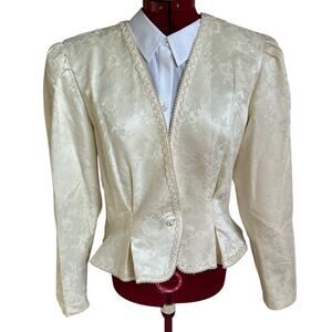 Vintage Nah Nah Jonathan Tait Size 13 14 Cotton Blend Bridal Jacket Cream‎